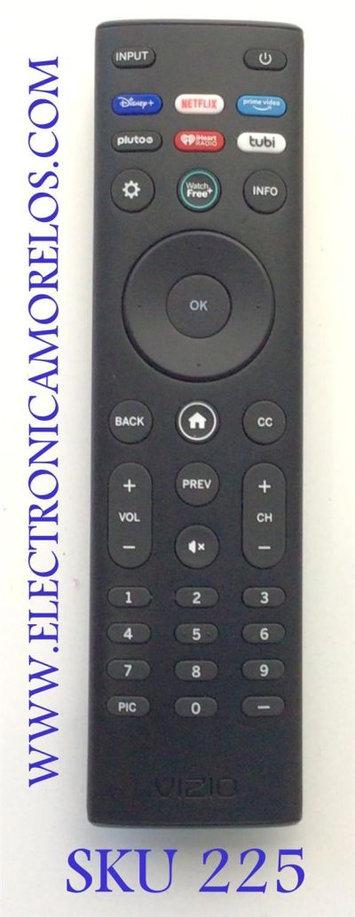 CONTROL REMOTO PARA TV VIZIO / NUMERO DE PARTE XRT140V4 / XRT040L22118 / MODELOS D32F4-J01 / D24F4-J01 / D40F-J09 / D43F-J04 / J04 D24F / J09 D24H / J09 D32F / 04 D32H-J09 / OLED55-H1